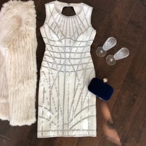 NWT Herve Leger metallic dress S